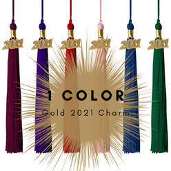 Graduation Tassel - 2021 - Gold Charm - 1 Color