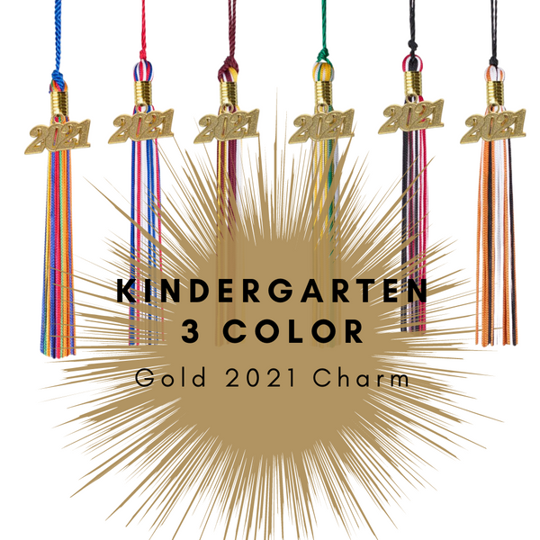 Kindergarten Graduation Tassel - 2021 - Gold Charm - 3 Color | Class ...