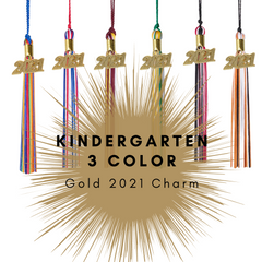 Kindergarten Graduation Tassel - 2021 - Gold Charm - 3 Color