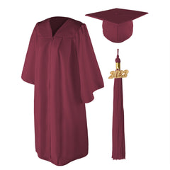 Class Act Graduation Adult Unisex Matte Graduation Cap and Gown with Tassel and 2022 Gold Charm - Plus Sizes