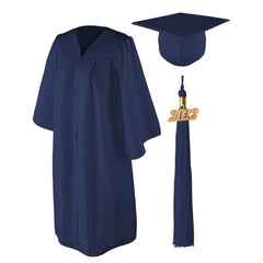 Class Act Graduation Adult Unisex Matte Graduation Cap and Gown with Tassel and 2022 Gold Charm - Plus Sizes