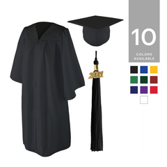 Matte Graduation Cap and Gown Set - 4'9"-5'11"