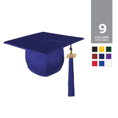 Class Act Graduation Adult Unisex Shiny Graduation Cap with 2022 Gold Charm Tassel